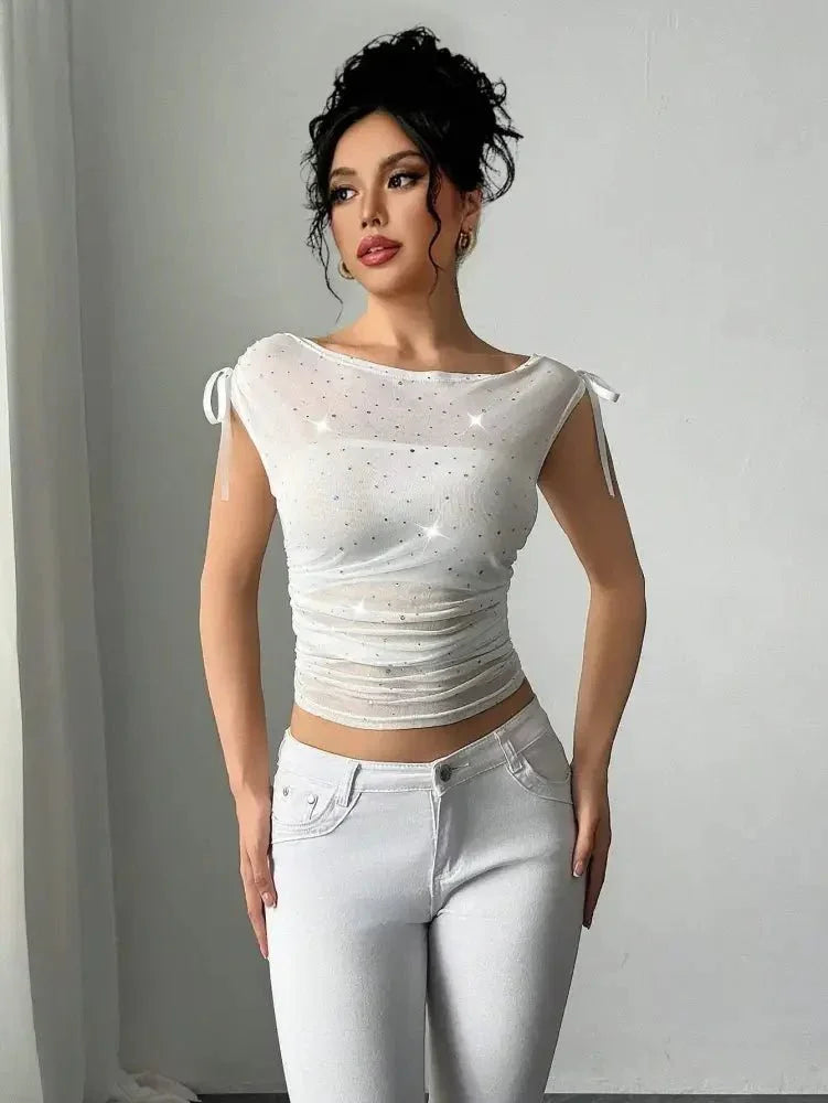 Glitter Stars Sheer Mesh Ruched Crop Top - Update AvenueT-ShirtsTrendsi1001004225073131001004225073136b89d383 - 8c46 - 4ddf - 88ff - 9a2f91fd01d5 - Max - OriginWhite