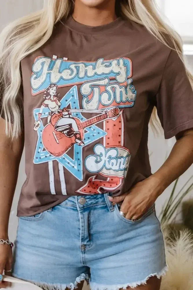 Graphic Crew Neck Western Short Sleeve Tee - Update AvenueT-ShirtsTrendsi10010079979927510010079979927559a378c6 - 46af - 4eec - b2f6 - b68fb89bbd7e - Max - OriginTaupe