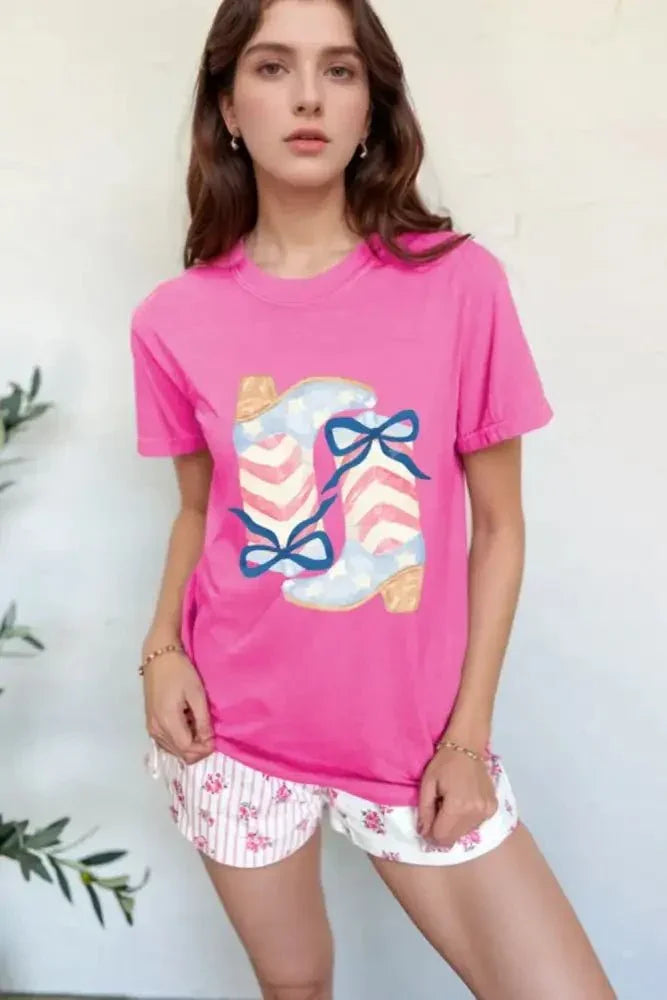 Graphic Round Neck Short Sleeve T-Shirt - Update AvenueT-ShirtsTrendsi1001002217916841001002217916845ba3a490 - 6a73 - 426b - 8e13 - 3698f73f9025 - Max - OriginFuchsia Pink