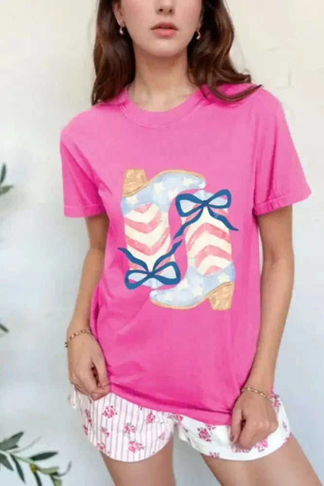 Graphic Round Neck Short Sleeve T-Shirt - Update AvenueT-ShirtsTrendsi100100221791684100100221791684a9630d5e - 63c6 - 4f57 - 9907 - ca41257a9d57 - Max - OriginFuchsia Pink