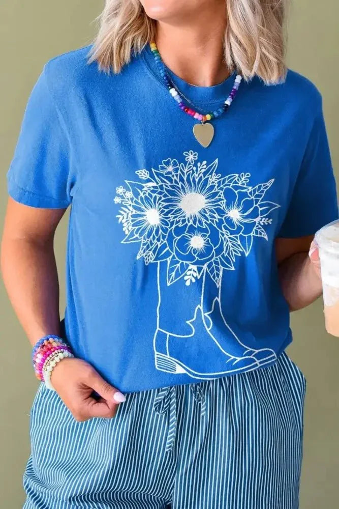 Graphic Round Neck Short Sleeve T-Shirt - Update AvenueT-ShirtsTrendsi10010083868136610010083868136621e05221 - ea55 - 43b8 - b1b2 - a198c4a50283 - Max - OriginBlue