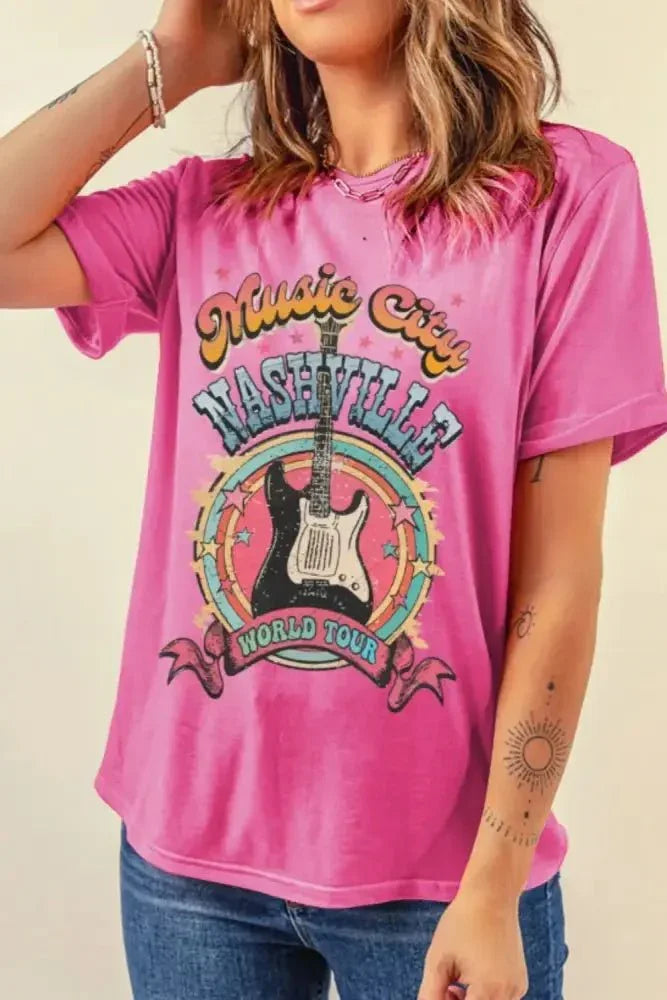 Graphic Round Neck Short Sleeve T-Shirt - Update AvenueT-ShirtsTrendsi100100890711276100100890711276f8ef6e0b - 7d3f - 4392 - b336 - 0313a4c57d7c - Max - OriginHot Pink