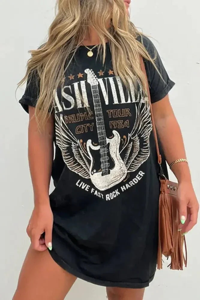 Graphic Round Neck Short Sleeve Tee Dress - Update AvenueEffortless Elegance: DressesTrendsi100100212781831100100212781831adcf7f17 - 228d - 4a1a - b25c - 764b5076f9be - MaxBlack