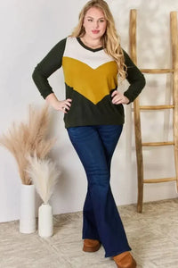Hailey & Co Full Size Colorblock V - Neck Blouse - Update AvenueTrendsi1001011273265171001011273265177e88385a - a71c - 4349 - 91dc - 322ddeadd0fb - MaxOlive
