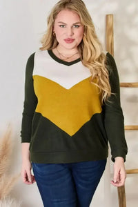 Hailey & Co Full Size Colorblock V - Neck Blouse - Update AvenueTrendsi1001011273265171001011273265174f3924c9 - 3de2 - 4d97 - 84bb - 094d4a88f258 - MaxOlive