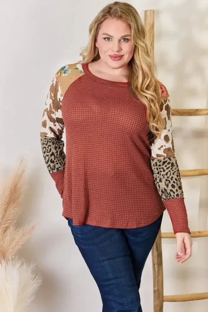 Hailey & Co Full Size Leopard Waffle - Knit Blouse - Update AvenueTrendsi1001014403053921001014403053922fd5aabb - 4a9f - 45a6 - 8fe2 - 98b482615ebc - MaxRUST