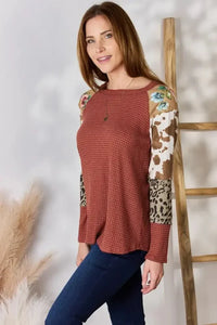 Hailey & Co Full Size Leopard Waffle - Knit Blouse - Update AvenueTrendsi10010144030539210010144030539233f1ef1f - c2b5 - 4bb3 - 9c19 - ce99bacefe3c - MaxRUST