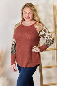Hailey & Co Full Size Leopard Waffle - Knit Blouse - Update AvenueTrendsi10010144030539210010144030539228f29d85 - 3563 - 4020 - b767 - 47b1398f8d29 - MaxRUST