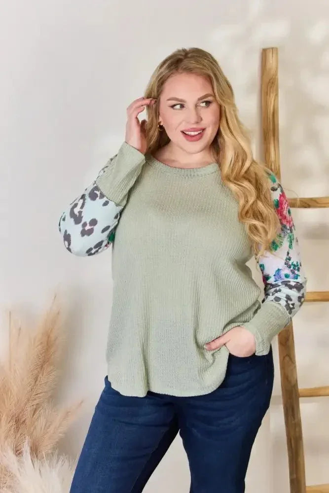 Hailey & Co Full Size Printed Round Neck Blouse - Update AvenueTrendsi100101661520468100101661520468196c3caf - 73f9 - 48df - a6f3 - 0bd0b7362e15 - MaxSAGE
