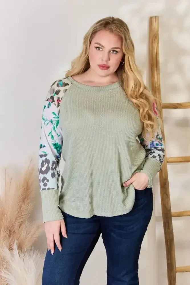Hailey & Co Full Size Printed Round Neck Blouse - Update AvenueTrendsi1001016615204681001016615204689f92decd - 65d6 - 462f - 8a2d - d40acc40f6d6 - MaxSAGE
