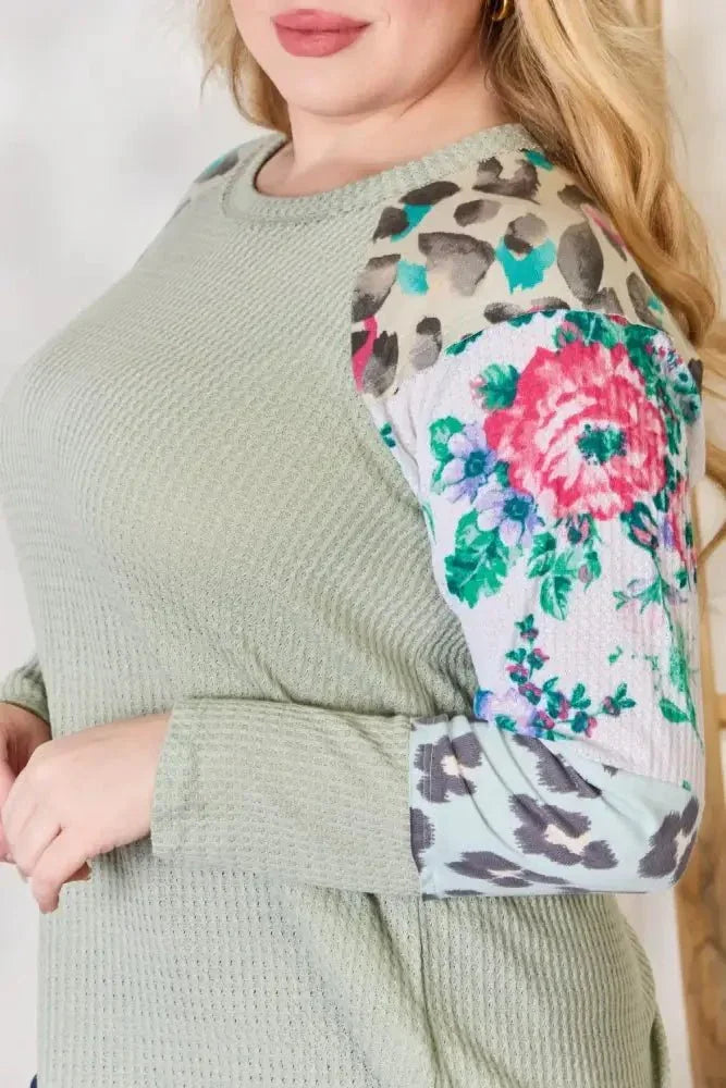 Hailey & Co Full Size Printed Round Neck Blouse - Update AvenueTrendsi100101661520468100101661520468c8693d93 - afe8 - 48ca - a6fc - 214a49581959 - MaxSAGE