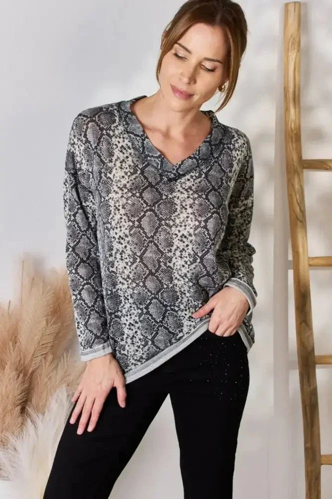 Hailey & Co Full Size Snakeskin V - Neck Long Sleeve Top - Update AvenueTrendsi100101955809384100101955809384a4dcbb51 - 3956 - 46d5 - aa9b - 1e0648ad66ca - MaxGREY
