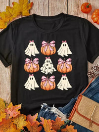 Halloween Bowknot Ghost Pumpkin Graphic T Shirt - Update AvenueHalloweenTrendsi10010000530324010010000530324083fb5c5d71da4e26a4e5f154d37cab70 - Max - OriginBlack