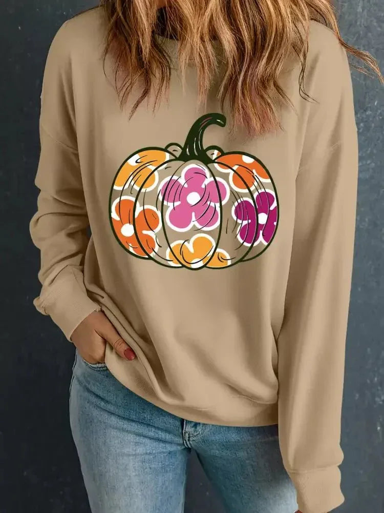 Halloween Floral Pumpkin Graphic Drop Shoulder Sweatshirt - Update AvenueHalloweenTrendsi1001006934364731001006934364734efcca5ec1ce4bb48c7136a17d5e38a1 - Max - OriginKhaki