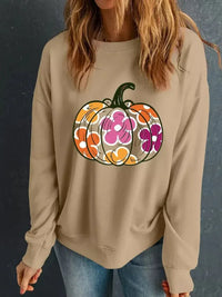 Halloween Floral Pumpkin Graphic Drop Shoulder Sweatshirt - Update AvenueHalloweenTrendsi10010069343647310010069343647386fd89c917d54efe81a6dd9a0743c703 - Max - OriginKhaki