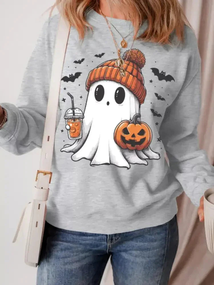 Halloween Ghost Round Neck Sweatshirt - Update AvenueHalloweenTrendsi100100948571147100100948571147cc715cb604144b9d8f81400f2f3c1b8c - Max - OriginGray