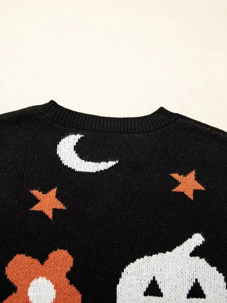 Halloween Gothic Pattern Long Sleeve Sweater - Update AvenueHalloweenTrendsi100100285406243100100285406243dcad6af4a5a9485c8ca08e172d233999 - Max - OriginBlack