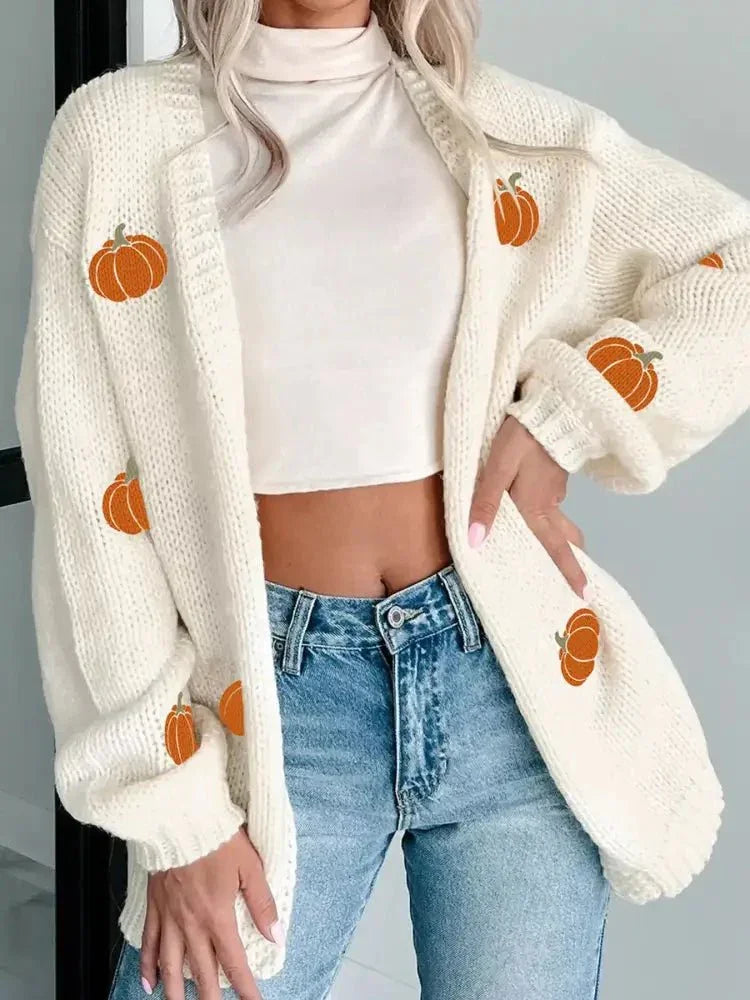Halloween Pumpkin Embroidered Knit Cardigan - Update AvenueHalloweenTrendsi1001001078648601001001078648601855326795c14863857b0fd9dc821e6a - Max - OriginWhite