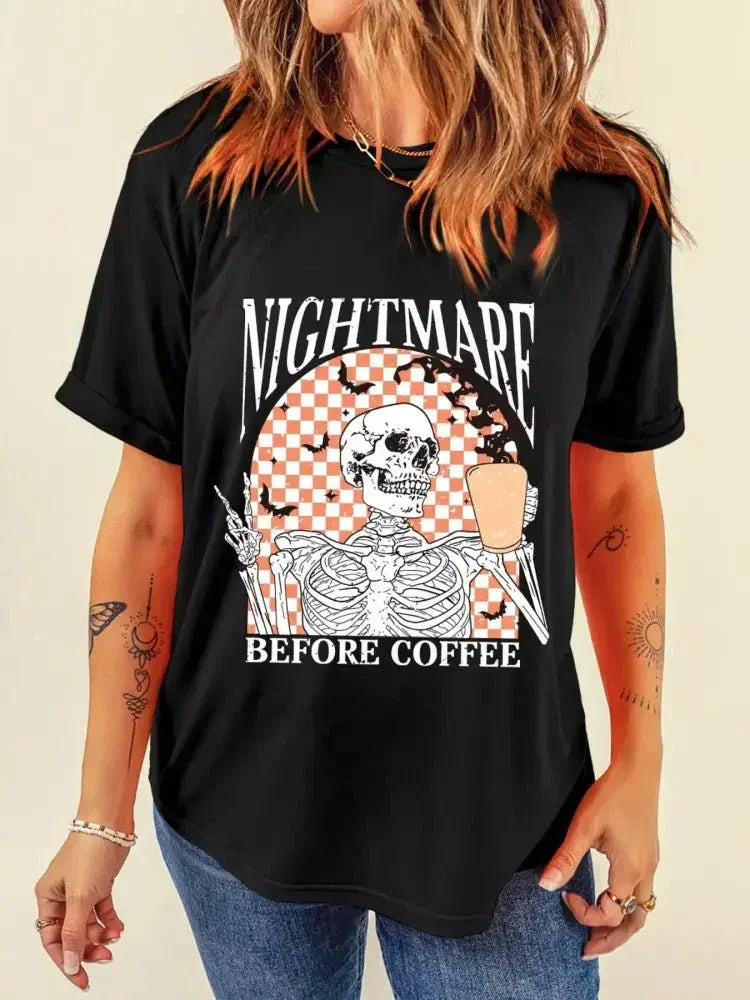 Halloween Skull Checkerboard Graphic Round Neck Tee - Update AvenueHalloweenTrendsi1001007251998621001007251998621349a343a49e4f3d88dd4a7c98a65d6b - Max - OriginBlack