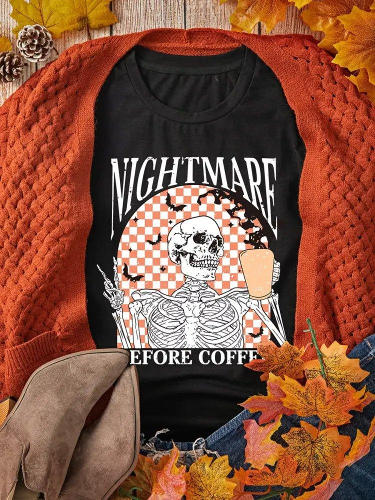 Halloween Skull Checkerboard Graphic Round Neck Tee - Update AvenueHalloweenTrendsi1001007251998621001007251998625a3608f30d7645babda743455ed98fc2 - Max - OriginBlack