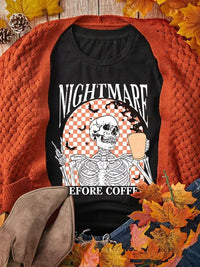 Halloween Skull Checkerboard Graphic Round Neck Tee - Update AvenueHalloweenTrendsi1001007251998621001007251998625a3608f30d7645babda743455ed98fc2 - Max - OriginBlack