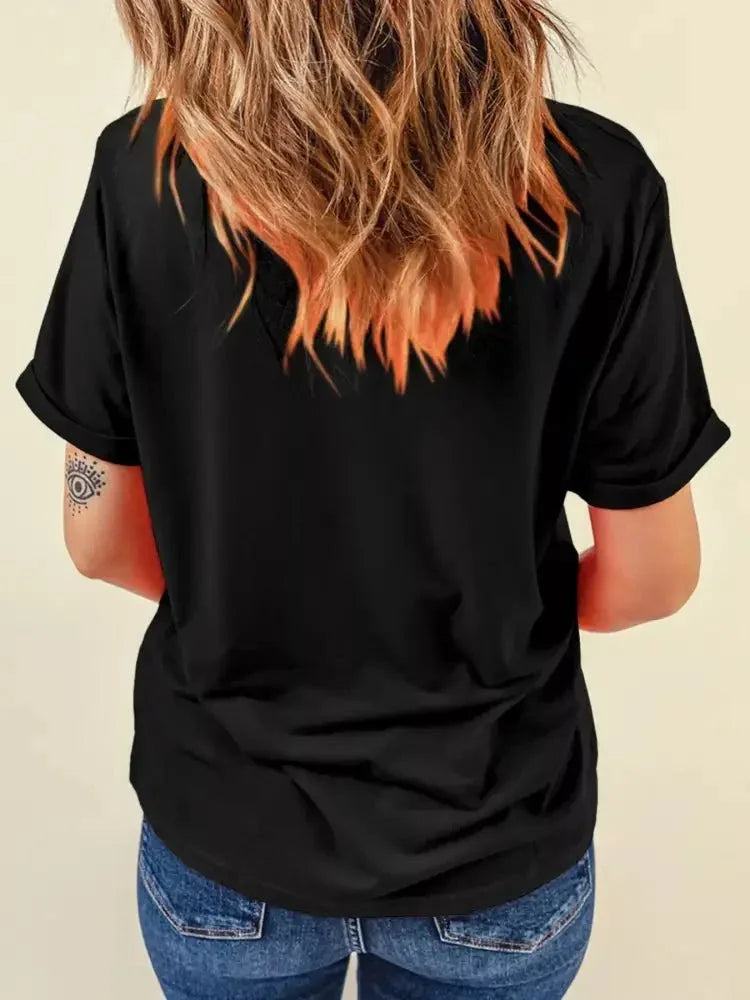 Halloween Skull Checkerboard Graphic Round Neck Tee - Update AvenueHalloweenTrendsi1001007251998621001007251998624c53155cc7e345ccacbcbe261de859d9 - Max - OriginBlack