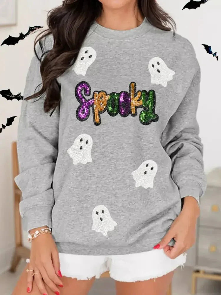 Halloween Spooky Ghost Sequin Sweatshirt - Update AvenueHalloweenTrendsi100100060401297100100060401297ab3927bc32634d50a4dc138f4a5dbf1c - Max - OriginGray