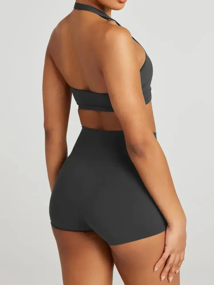 Halter Neck Cami and Shorts Active Set