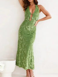 Halter Neck Cutout Midi Dress - Update AvenueFormal + Evening DressesTrendsi100100251360849100100251360849Halter Neck Cutout Midi DressMatcha Green