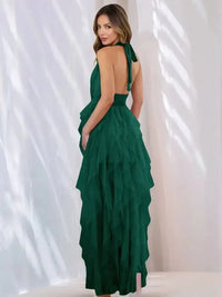 Halter Neck Irregular Mesh Dress - Update AvenueCocktail DressesTrendsi100100056773070100100056773070Halter Neck Irregular Mesh DressDark Green