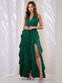 Halter Neck Irregular Mesh Dress - Update AvenueCocktail DressesTrendsi100100056773070100100056773070Halter Neck Irregular Mesh DressDark Green