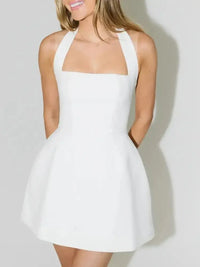 Halter Neck Mini Dress - Update AvenueCasual DressesTrendsi100100143110052100100143110052Halter Neck Mini DressWhite