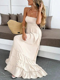 Halter Neck Tiered Maxi Dress