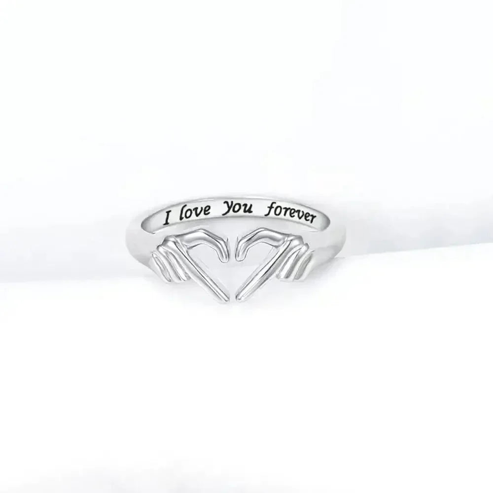 Hand Heart Shape 925 Sterling Silver Open Ring - Update AvenueRingTrendsi100500168481744100500168481744Hand Heart Shape 925 Sterling Silver Open RingSilver