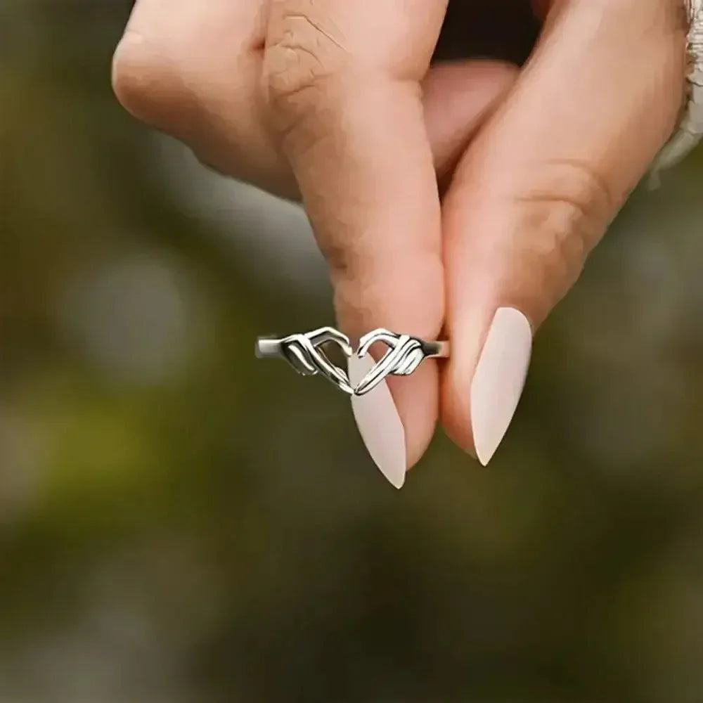 Hand Heart Shape 925 Sterling Silver Open Ring - Update AvenueRingTrendsi100500168482002100500168482002Hand Heart Shape 925 Sterling Silver Open RingGold