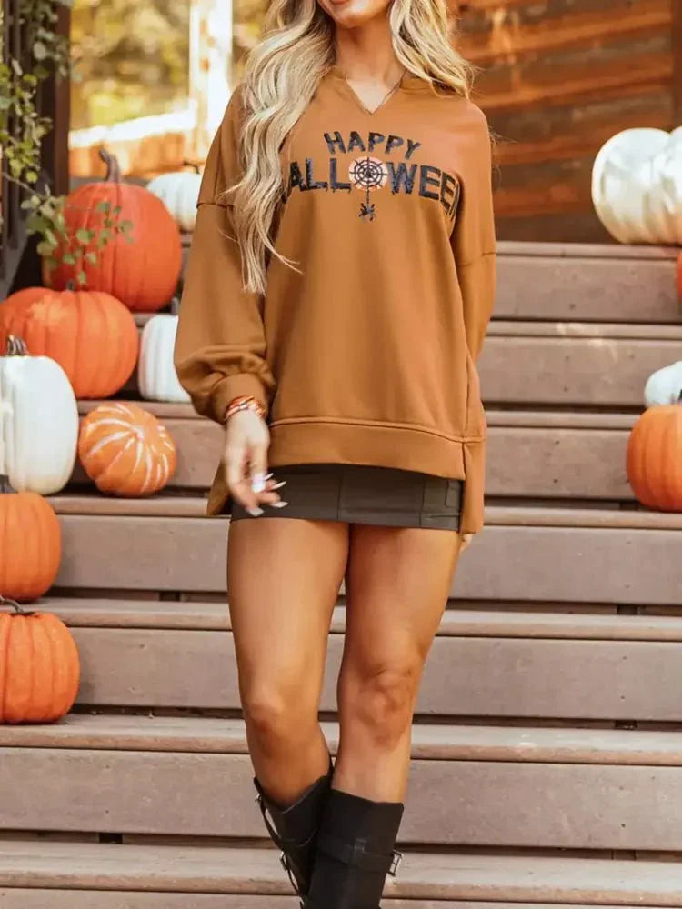 Happy Halloween Graphic Notched Long Sleeve Loose Top - Update AvenueHalloweenTrendsi10010010161159710010010161159778bdd7da - ae2a - 41a5 - 91a3 - a06b33adcefc - Max - OriginTerracotta