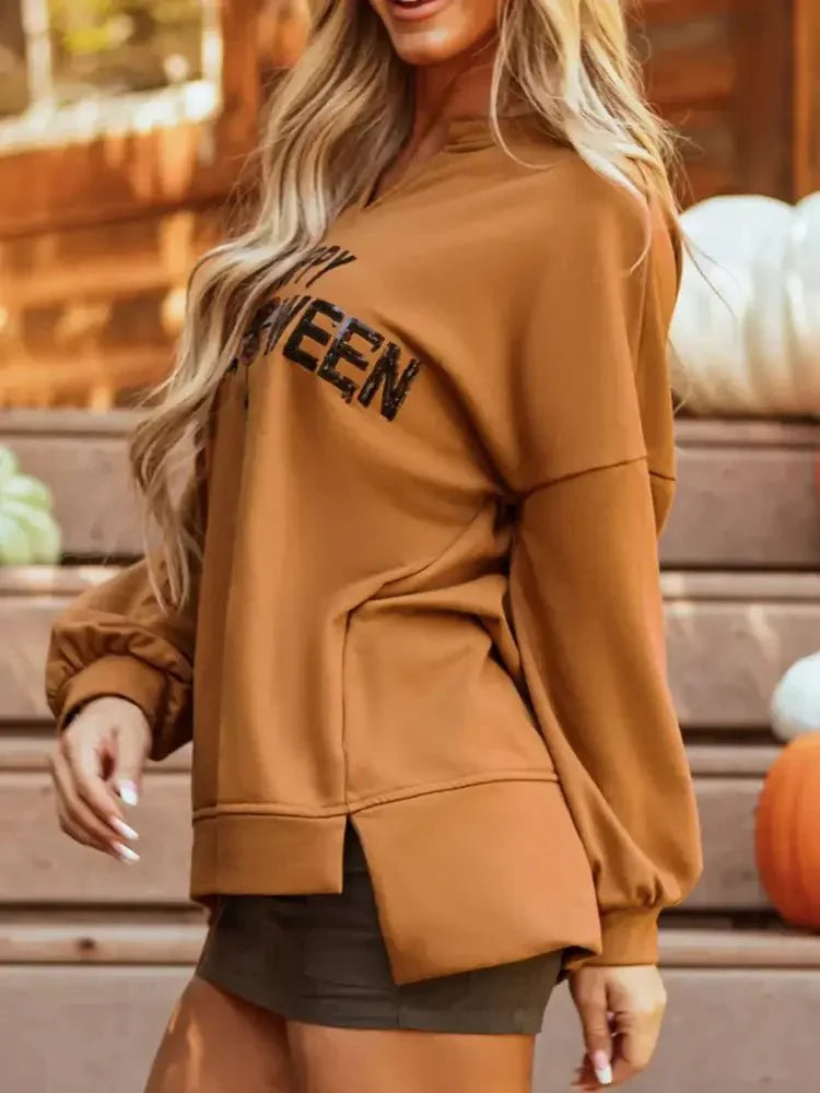 Happy Halloween Graphic Notched Long Sleeve Loose Top - Update AvenueHalloweenTrendsi1001001016115971001001016115973f3684b3 - 668a - 444e - 8e73 - 77ad89824310 - Max - OriginTerracotta