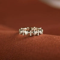 Heart Cross 925 Sterling Silver Ring