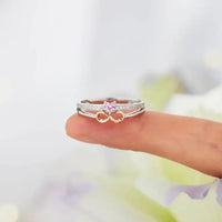 Heart Number 8 Zircon Double-Layered Ring