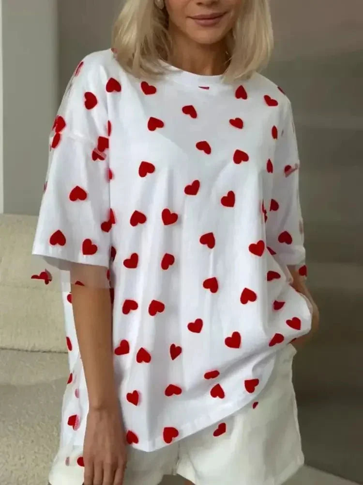 Heart Print Oversized T-Shirt - Update AvenueT-ShirtsTrendsi100100200949609100100200949609b86a70b1 - 161f - 45b1 - b6c1 - ae8427f4af49 - Max - OriginIvory White