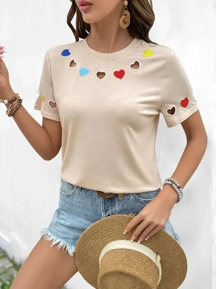 Heart Round Neck Short Sleeve T-Shirt - Update AvenueT-ShirtsTrendsi100100113711381100100113711381258c09c9 - a9fe - 4210 - 9b02 - c554790051d3 - Max - OriginTan