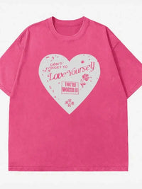 Heart Round Neck Short Sleeve T-Shirt - Update AvenueT-ShirtsTrendsi10010088665811710010088665811700ec3d7b - 09c6 - 4bef - 8da4 - 8e0f372a78aa - Max - OriginRose Red