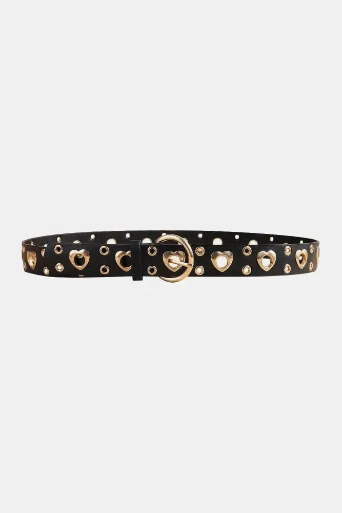 Heart Shape Alloy Detail PU Leather Belt - Update AvenueTrendsi101300709874674101300709874674Heart Shape Alloy Detail PU Leather BeltBlack