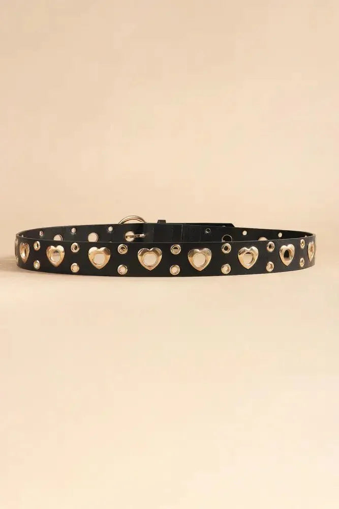 Heart Shape Alloy Detail PU Leather Belt - Update AvenueTrendsi101300709874674101300709874674Heart Shape Alloy Detail PU Leather BeltBlack