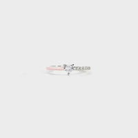 Heart Shape Inlaid Zircon Enamel Ring