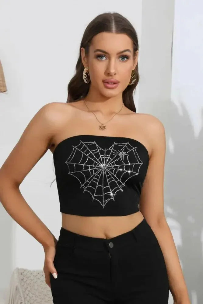 Heart Spider Web Graphic Tube Top - Update AvenueHalloweenTrendsi100101662772957100101662772957aab5d249a4414898b481ac5b85f969cd - MaxBlack