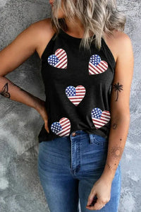 Heart US Flag Round Neck Grecian Neck Tank - Update AvenueHonor the Stars and StripesTrendsi1001006337818271001006337818275a5ee227 - 29d0 - 4c48 - a82e - 2432228c4d0a - MaxBlack