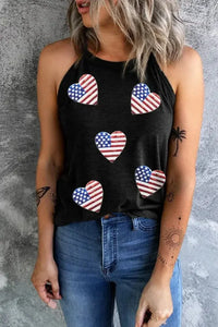 Heart US Flag Round Neck Grecian Neck Tank - Update AvenueHonor the Stars and StripesTrendsi100100633781827100100633781827b65a3022 - de91 - 4eb5 - b24f - 953bb26838dd - MaxBlack
