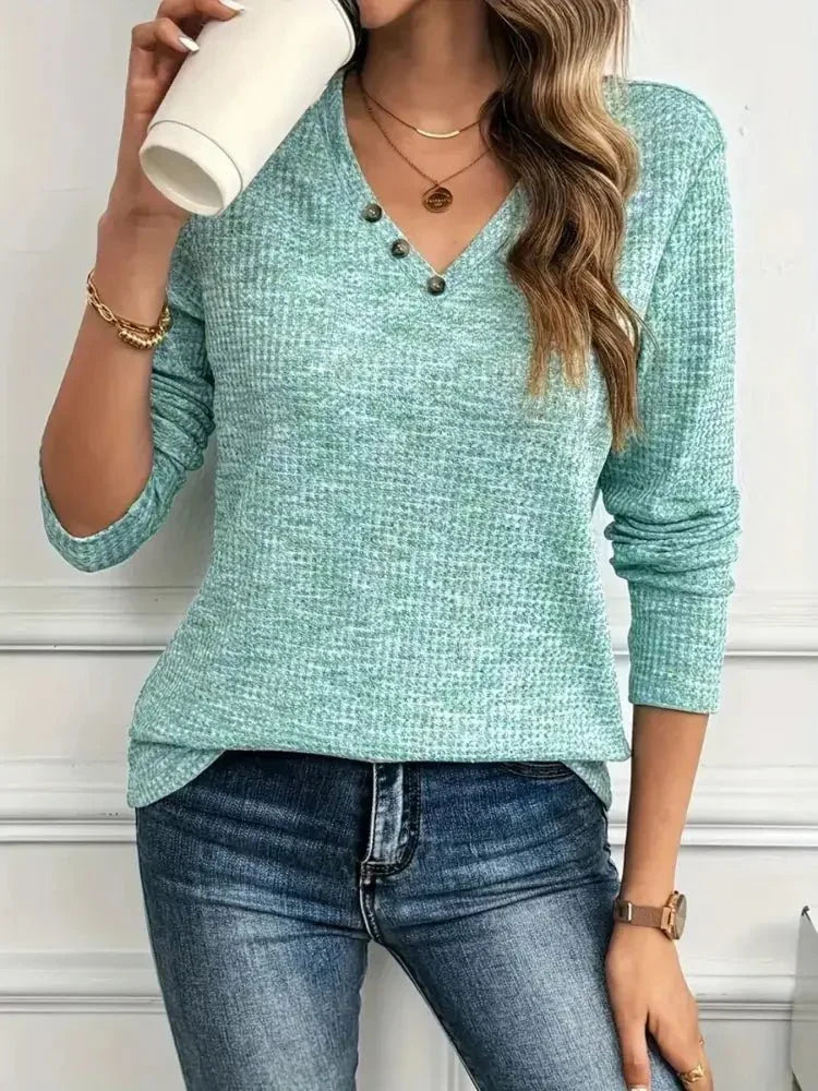 Heathered V - Neck Long Sleeve T-Shirt - Update AvenueT-ShirtsTrendsi1001007700800731001007700800732670e49484f940a1b829ed9b01954c4d - Max - OriginGreen