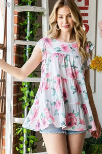Heimish Full Size Butterfly Short Sleeve Round Neck Floral Print Tiered Top Plus Size - Update AvenueVacation StyleTrendsi1001008155910771001008155910773a782ee2 - c15e - 4b13 - 95ce - e7fd96df3f3e - MaxCream